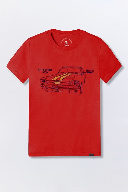 T-Shirt Infantil Estampada Car Vermelha