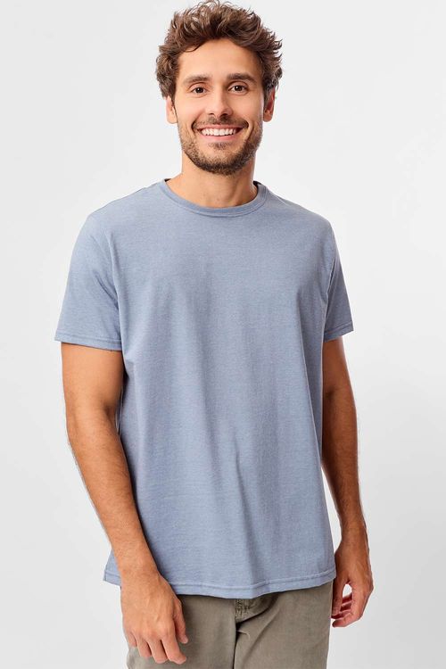T-Shirt Básica Comfort Mescla Azul Jeans