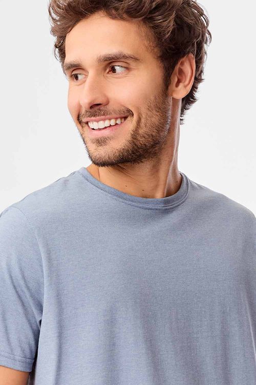 T-Shirt Básica Comfort Mescla Azul Jeans