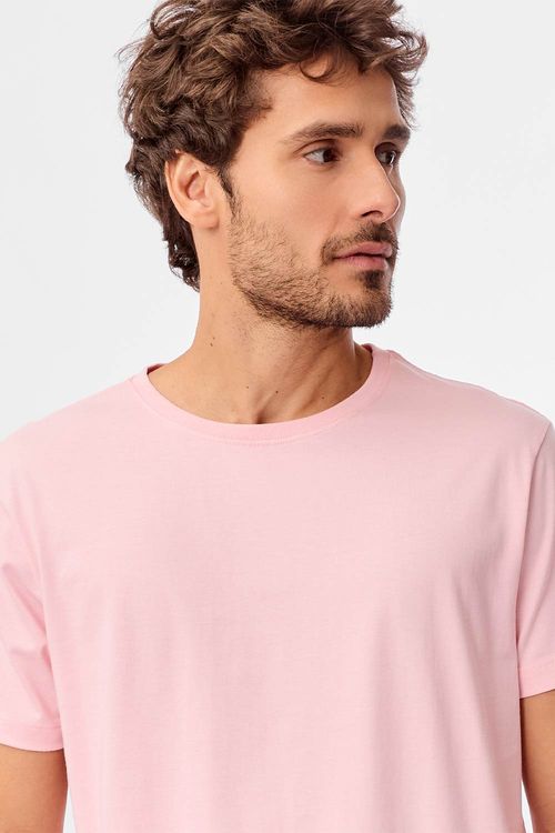 T-Shirt Básica Fit Rosa Claro