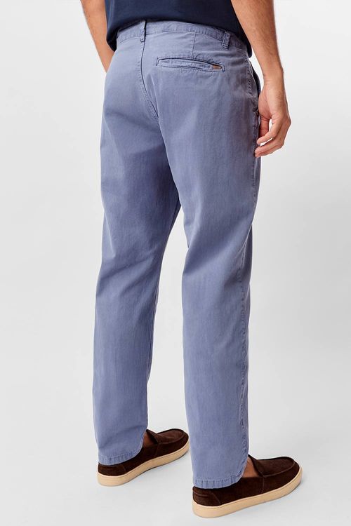 Calça Chino Estonada Azul Jeans