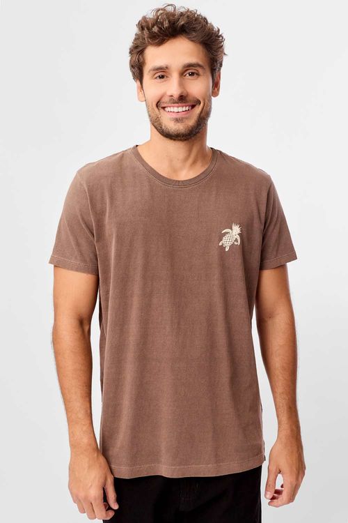 T-Shirt Estampada Stone Pineapple Marrom