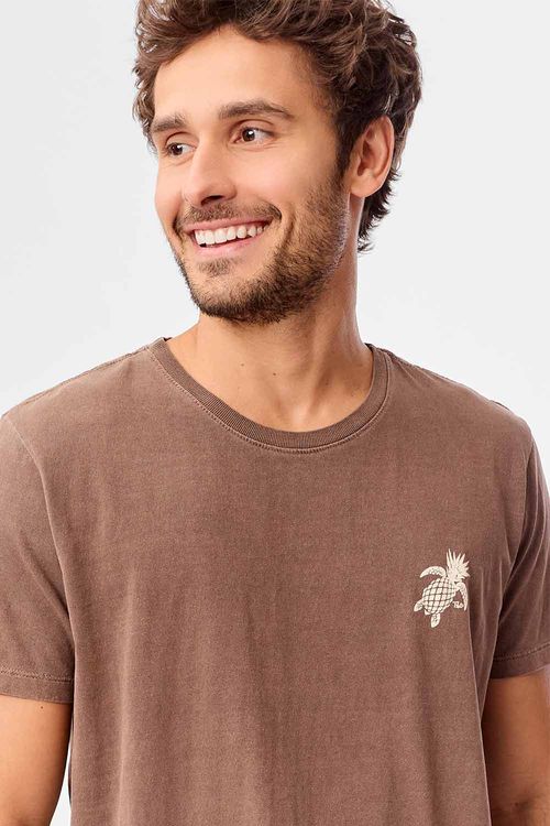 T-Shirt Estampada Stone Pineapple Marrom