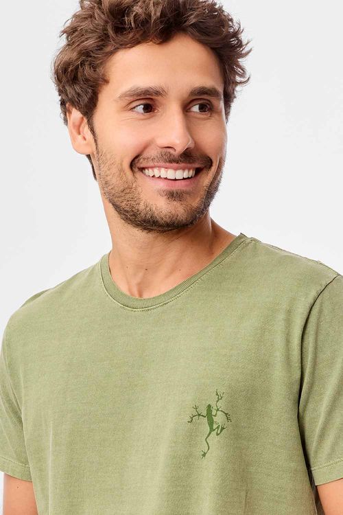 T-Shirt Estampada Stone Roots Verde Militar