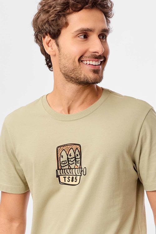 T-Shirt Estampada Sardinha Verde