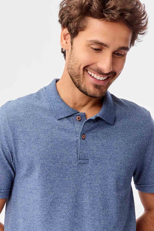 Polo Piquet Molinê Azul Marinho