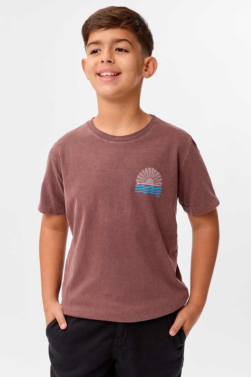 T-Shirt Infantil Estampada Sunny Vinho