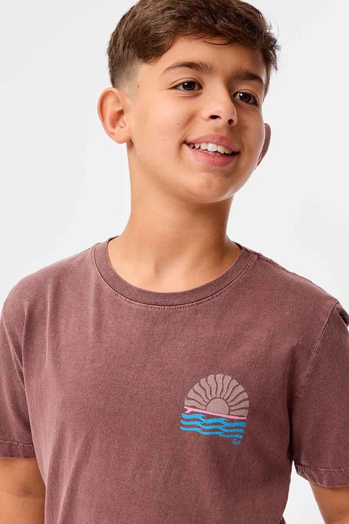 T-Shirt Infantil Estampada Sunny Vinho