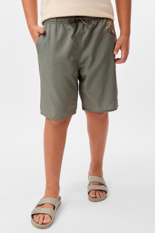 Short Infantil Estampado Ocean King Verde Militar