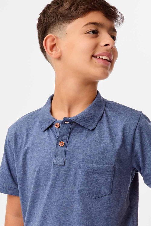 Polo Infantil Básica Azul Marinho