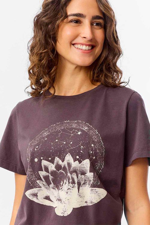 Blusa Estampada Flor Preta