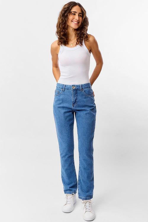 Calça Jeans Straight Basic Super Stone