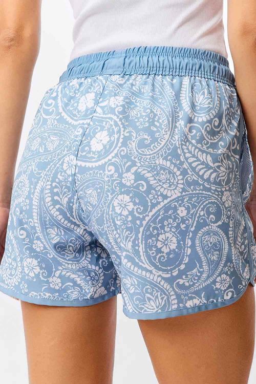 Short Estampado Azul Claro/Branco
