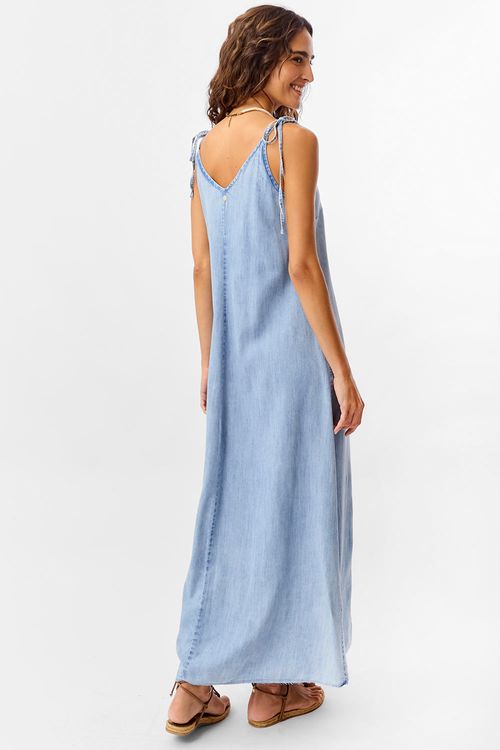 Vestido Jeans Longo Destroyer