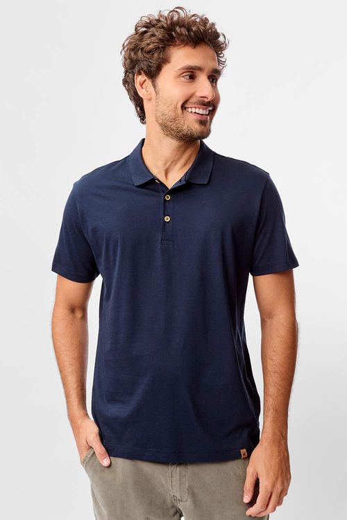 Polo Pima Azul Marinho