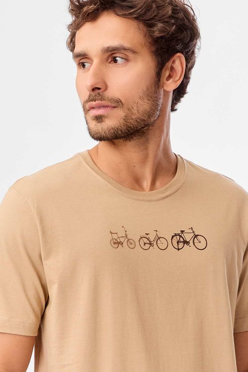 T-Shirt Estampada Bikes Khaki
