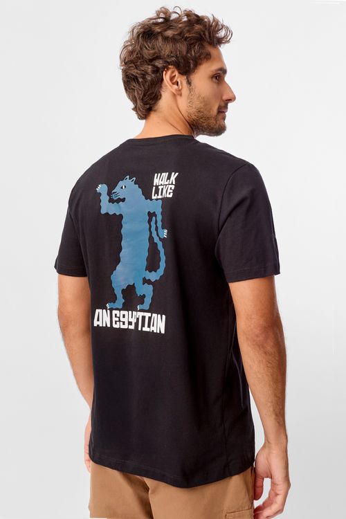 T-Shirt Estampada Egyptian Preta