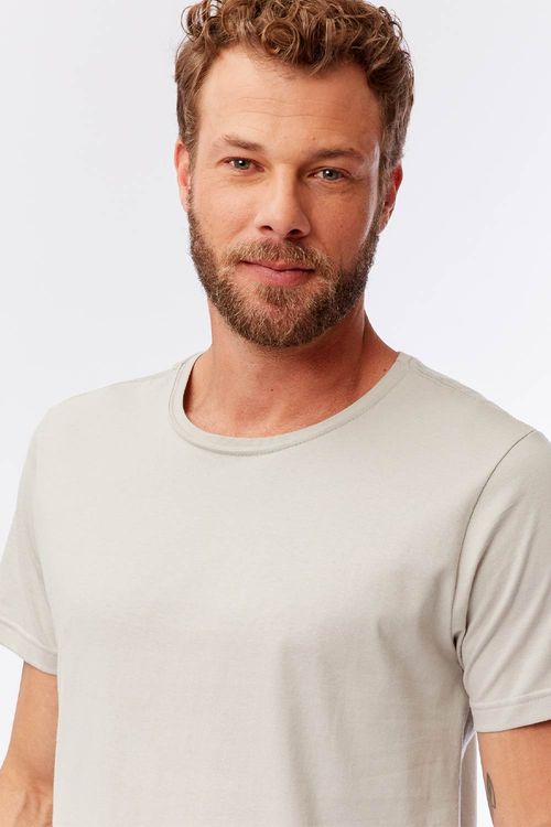 T-Shirt Básica Color Fit Cinza
