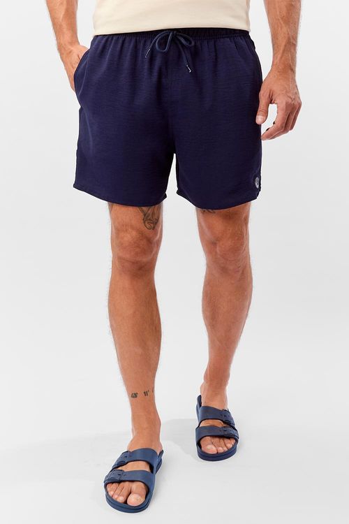 Short Liso Poli Flow Azul Marinho