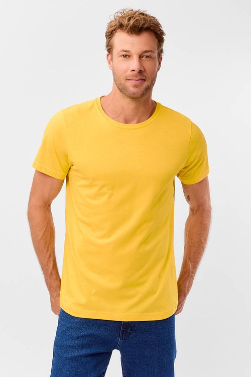 T-Shirt Básica Color Fit Amarela Escura