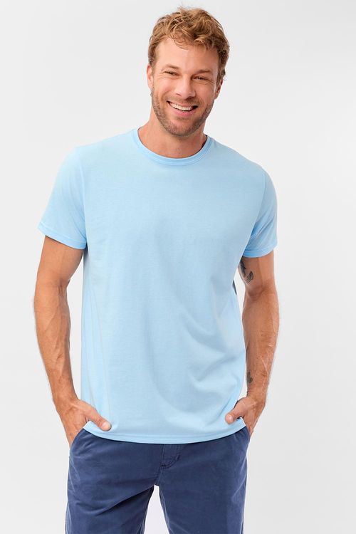 T-Shirt Básica Comfort Mescla Azul Claro