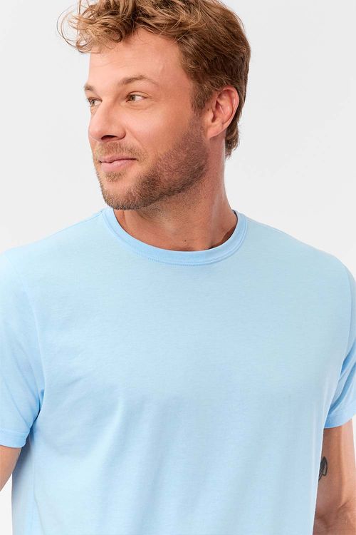 T-Shirt Básica Comfort Mescla Azul Claro