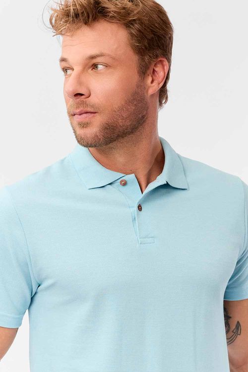 Polo Piquet Molinê Azul Clara