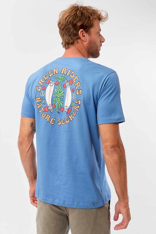 T-Shirt Estampada Riders Azul Jeans
