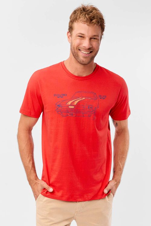T-Shirt Estampada Endless Routes Vermelho Claro