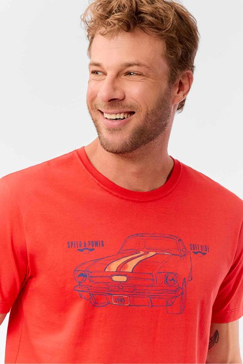 T-Shirt Estampada Endless Routes Vermelho Claro