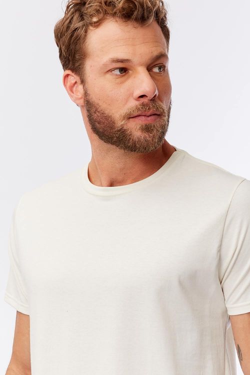 T-Shirt Básica Comfort Mescla Off White