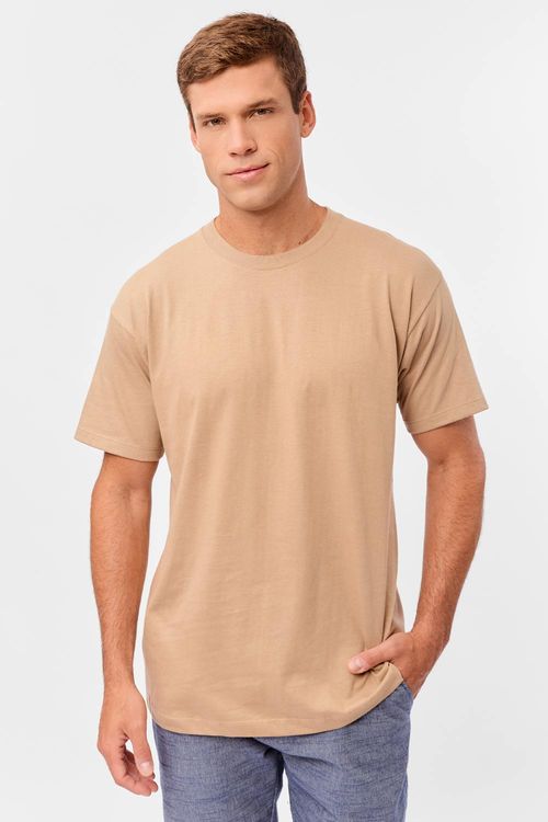 T-Shirt Básica Premium Oversized Khaki