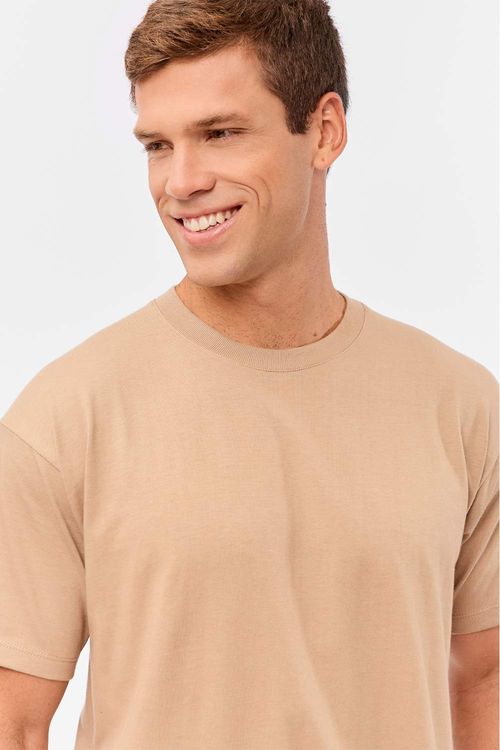 T-Shirt Básica Premium Oversized Khaki