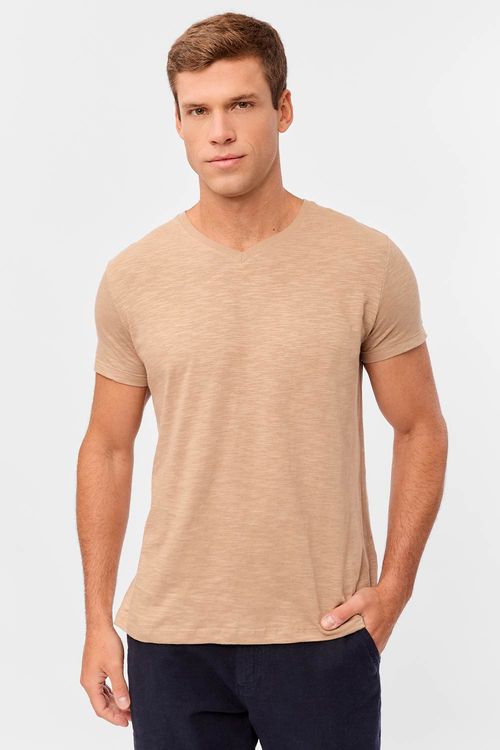 T-Shirt Gola v Básica Premium Khaki