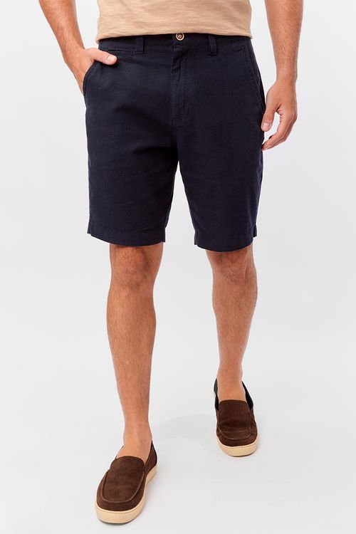 Bermuda Chino Linho Azul Marinho