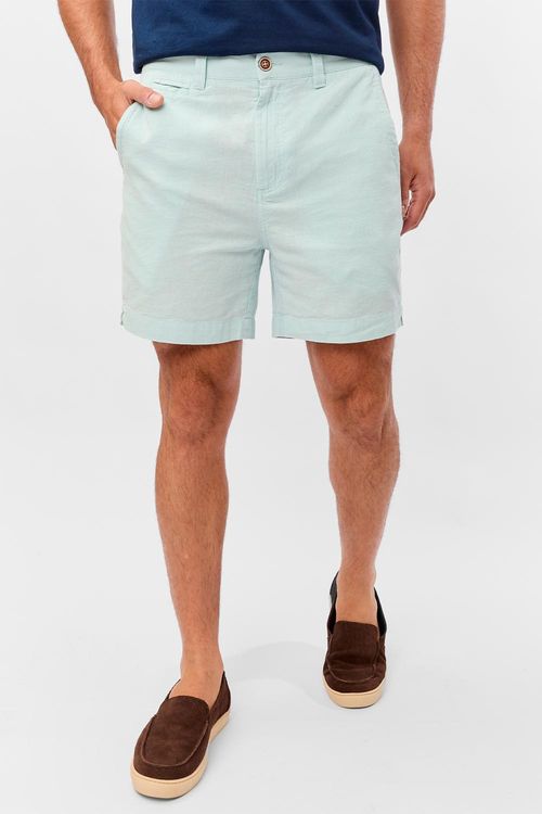 Bermuda Chino Linho Azul Claro