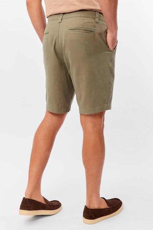 Bermuda Chino Linho Verde Militar