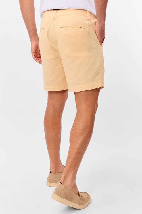 Bermuda Chino Linho Amarelo Claro