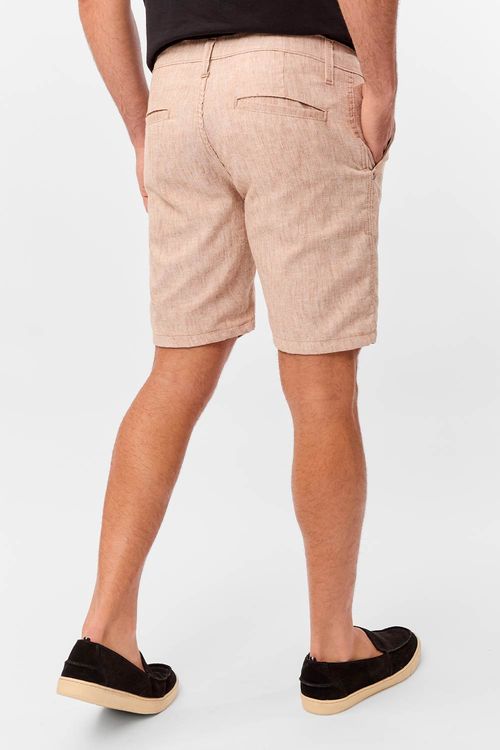 Bermuda Chino Fio Tinto Flex Camel
