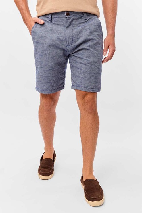 Bermuda Chino Especial Mescla Flamê Azul Marinho
