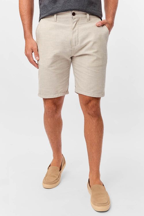 Bermuda Chino Especial Mescla Flamê Cru