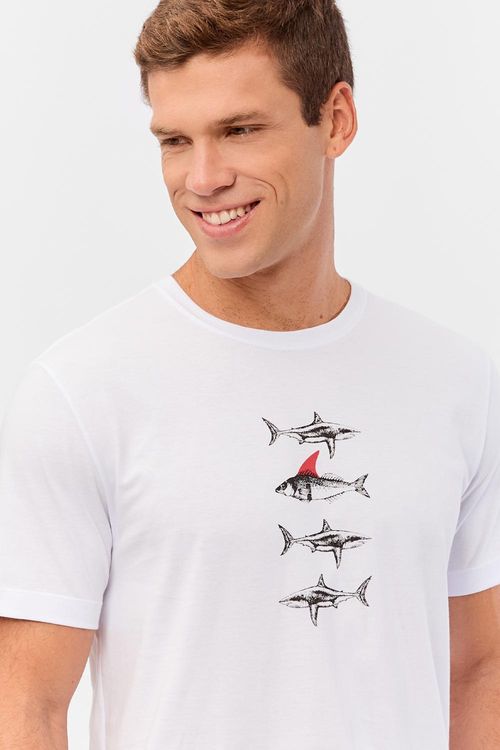 T-Shirt Estampada Great Disfarce Branca