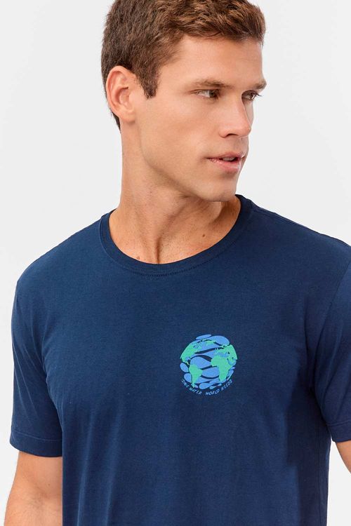 T-Shirt Estampada Planet Azul Marinho