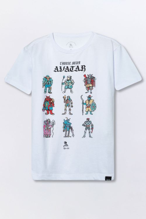 T-Shirt Infantil Estampada Avatar Branca