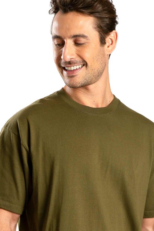 T-Shirt Básica Premium Oversized Verde Musgo
