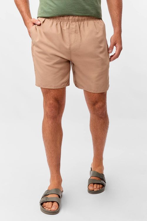 Short Liso Com Silk Refletivo Khaki