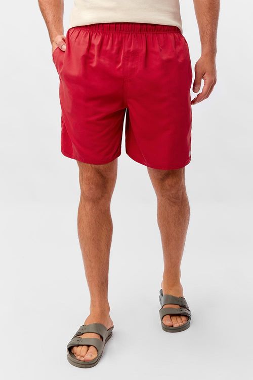 Short Liso Com Silk Refletivo Vermelho