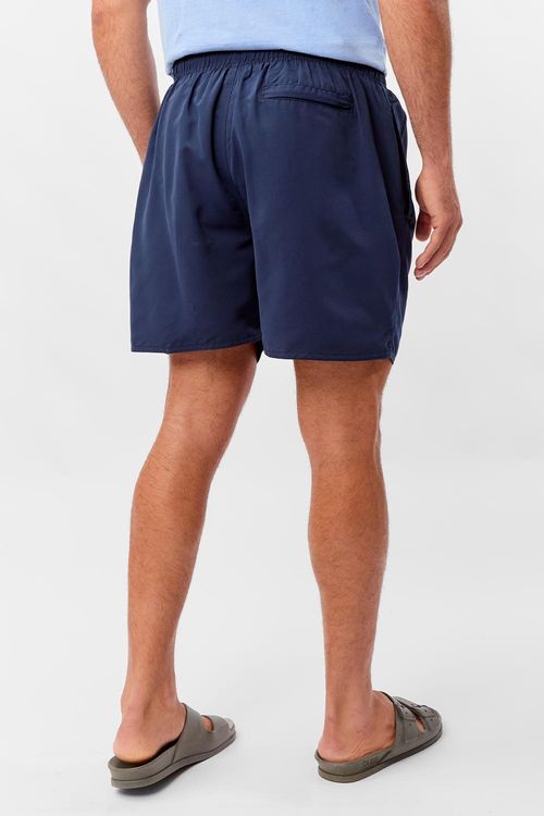 Short Liso Com Silk Refletivo Azul Marinho