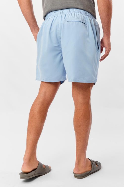 Short Liso Com Silk Refletivo Azul Claro