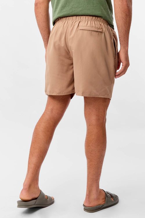 Short Liso Com Silk Refletivo Khaki